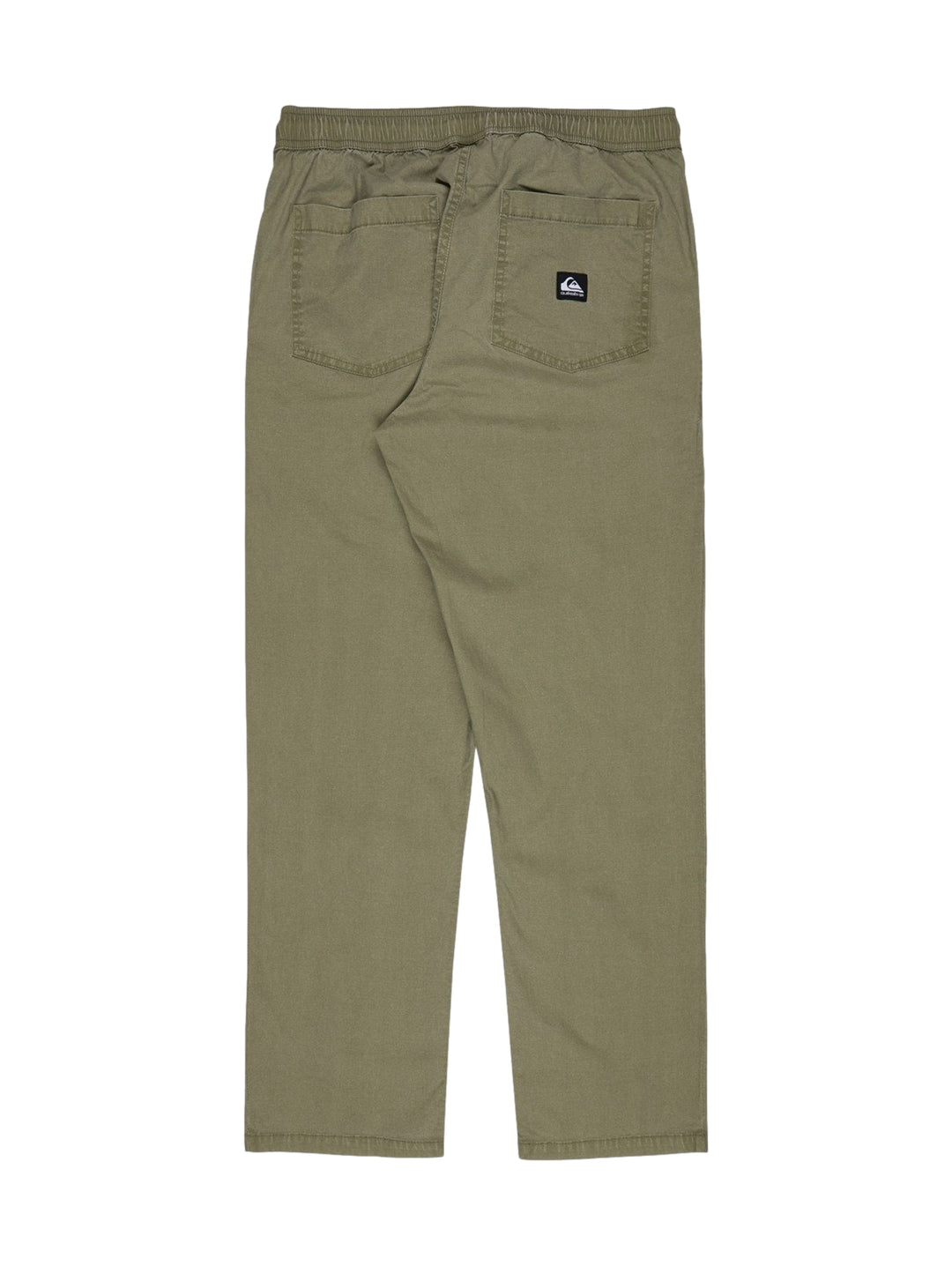 Pantalón Quiksilver color verde aloe con cintura elástica y cordón ajustable para hombre.