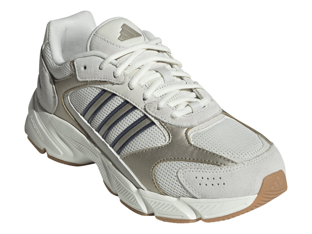Tenis Adidas Crazychaos 2000 color blanco hueso y plateado con suela gruesa y detalles en gris
