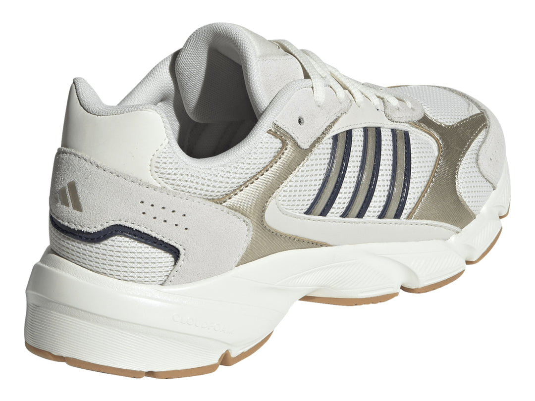 Tenis Adidas Crazychaos 2000 color blanco hueso y plateado con suela gruesa y detalles en gris