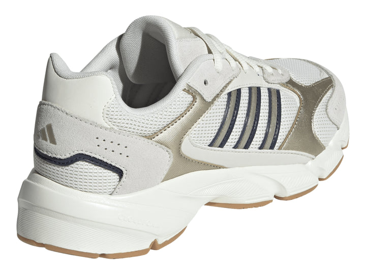 Tenis Adidas Crazychaos 2000 color blanco hueso y plateado con suela gruesa y detalles en gris