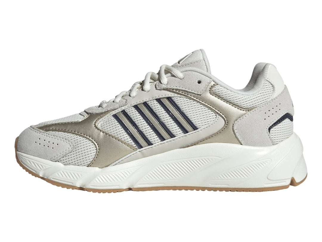 Tenis Adidas Crazychaos 2000 color blanco hueso y plateado con suela gruesa y detalles en gris