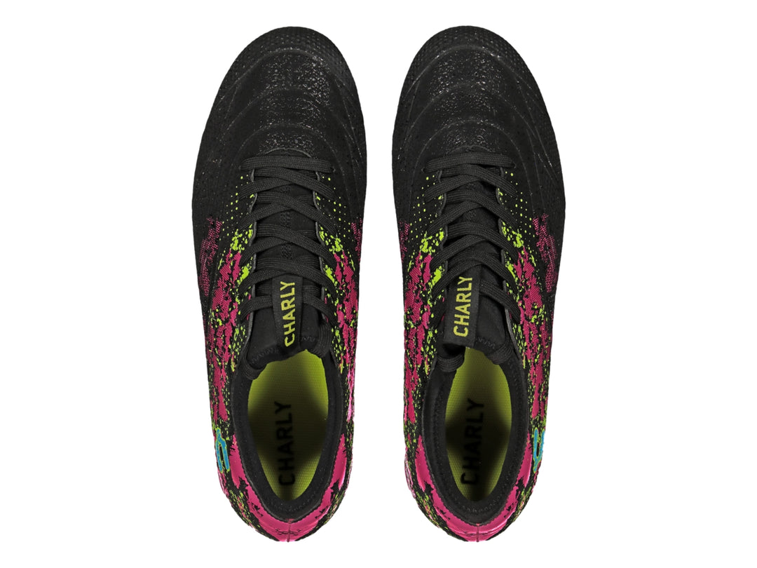 Tenis de Fútbol Charly FG Negro y Fucsia para Hombre