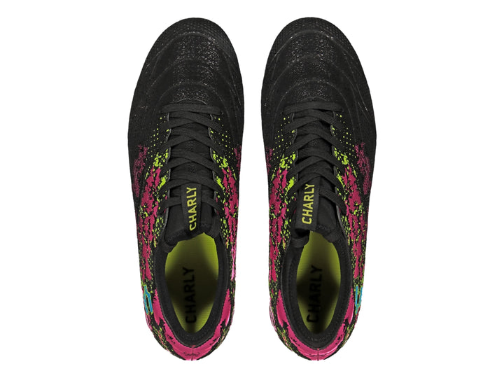Tenis de Fútbol Charly FG Negro y Fucsia para Hombre