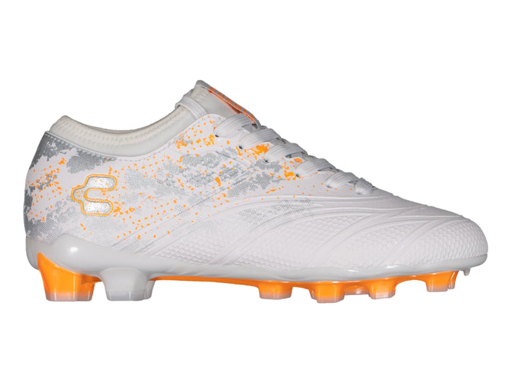 Tenis Taquetes Charly FG Pasto Blanco y Naranja para Hombre