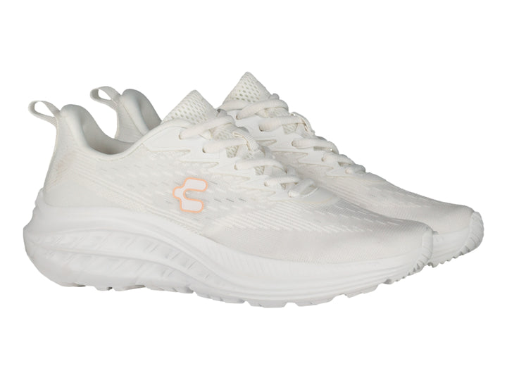 Tenis deportivos Charly color blanco con suela amortiguada y tejido transpirable.