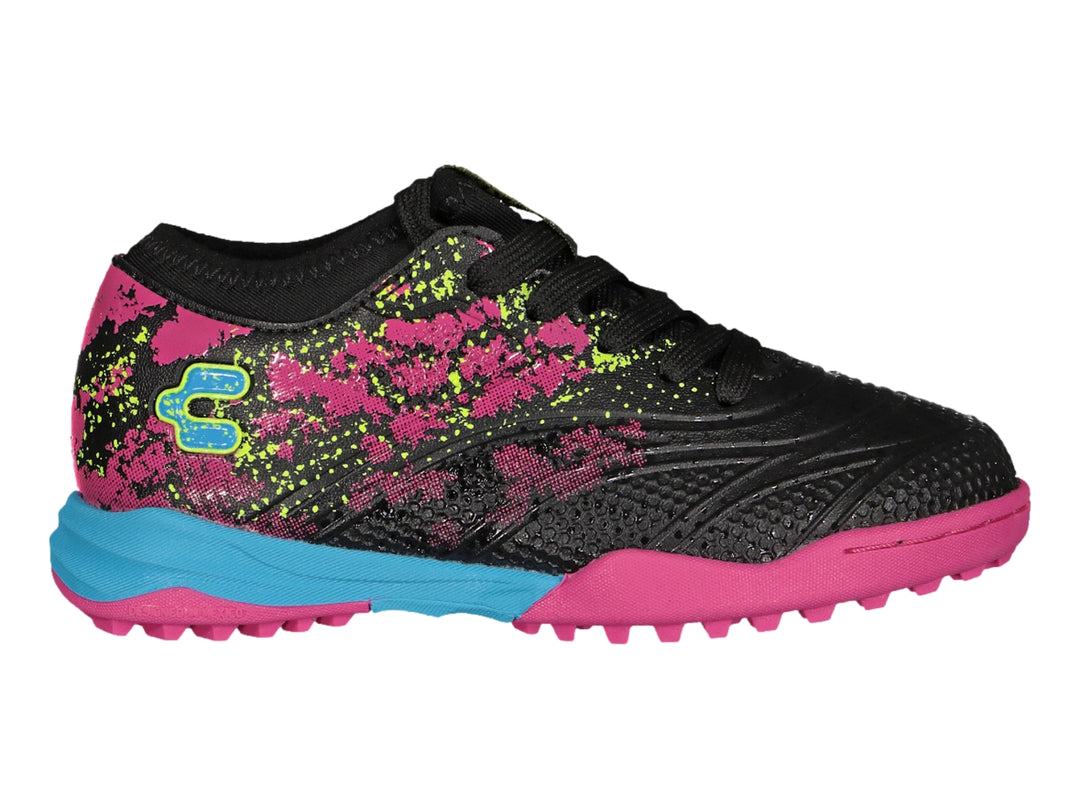 Tenis de Fútbol Charly TF Negro y Fucsia para Niño