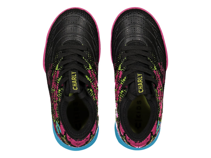 Tenis de Fútbol Charly TF Negro y Fucsia para Niño