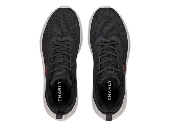Tenis deportivos Charly color gris oxford con suela blanca y logotipo en contraste.