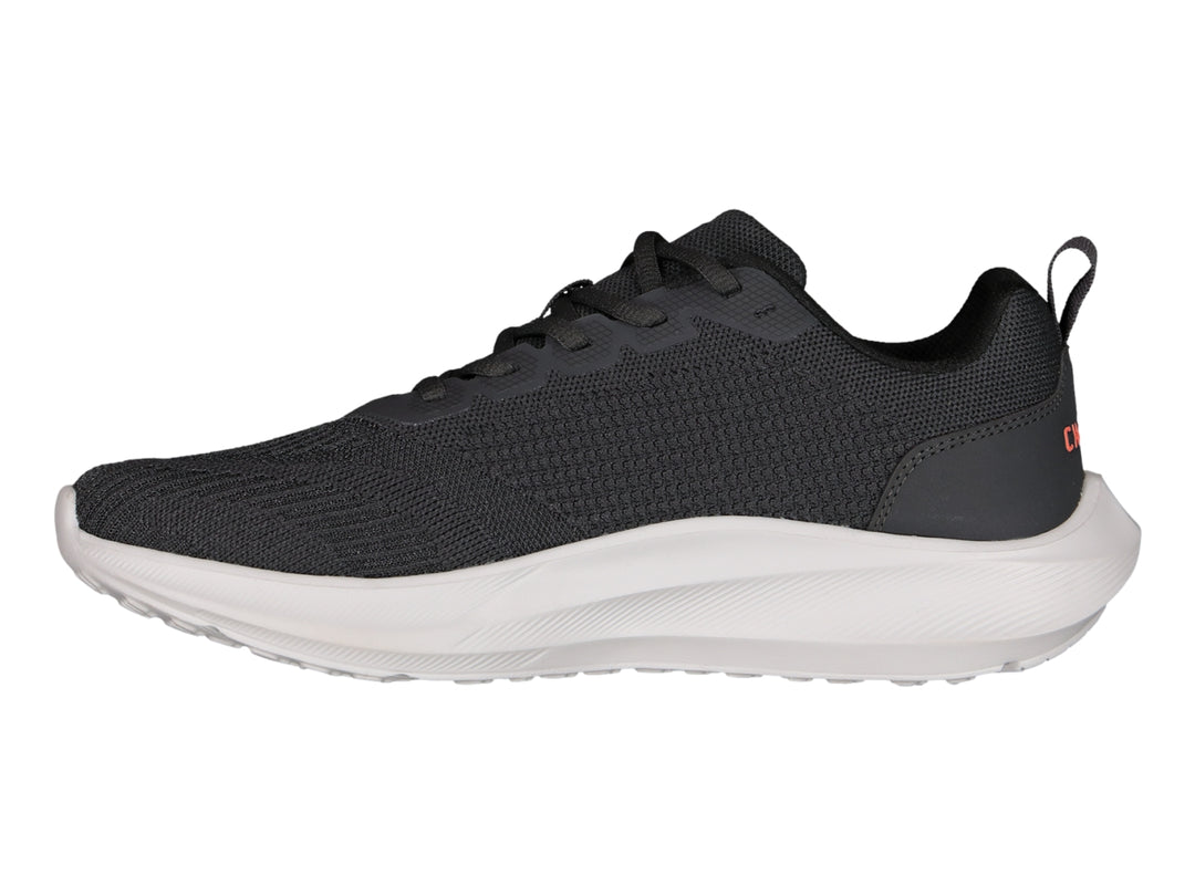Tenis deportivos Charly color gris oxford con suela blanca y logotipo en contraste.