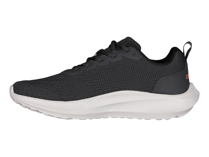 Tenis deportivos Charly color gris oxford con suela blanca y logotipo en contraste.
