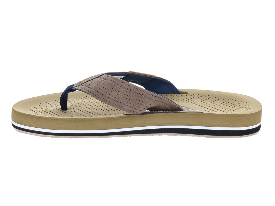 Sandalia Nautica Maui color beige con detalles en azul marino y marrón.