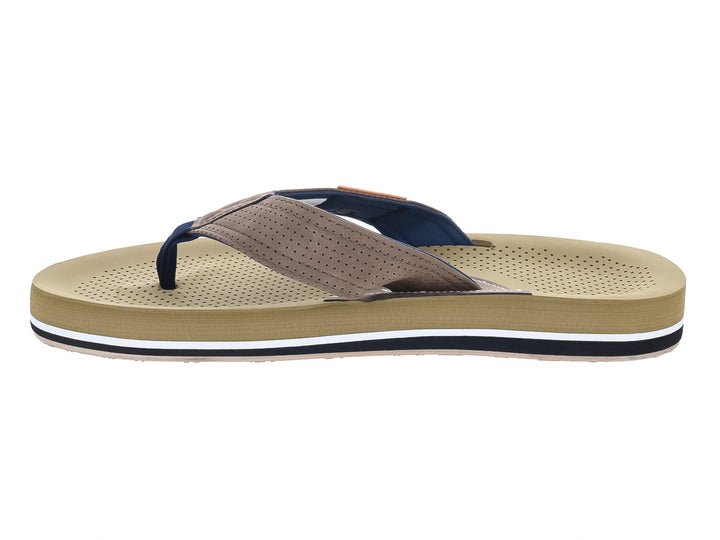 Sandalia Nautica Maui color beige con detalles en azul marino y marrón.