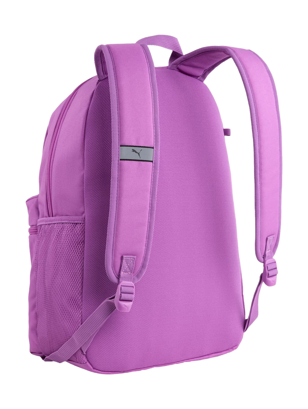 Mochila escolar Puma color púrpura con estuche pequeño a juego.