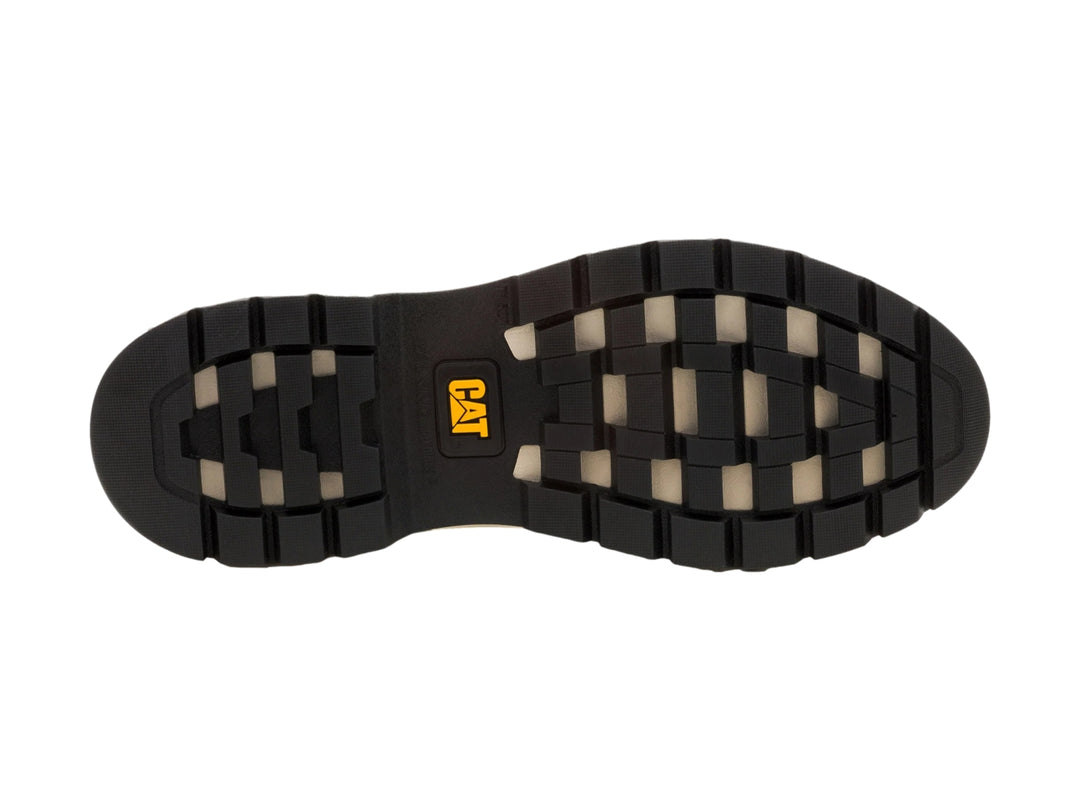 Tenis Caterpillar modelo Curry Colorado en color mostaza con suela blanca y detalles en negro.