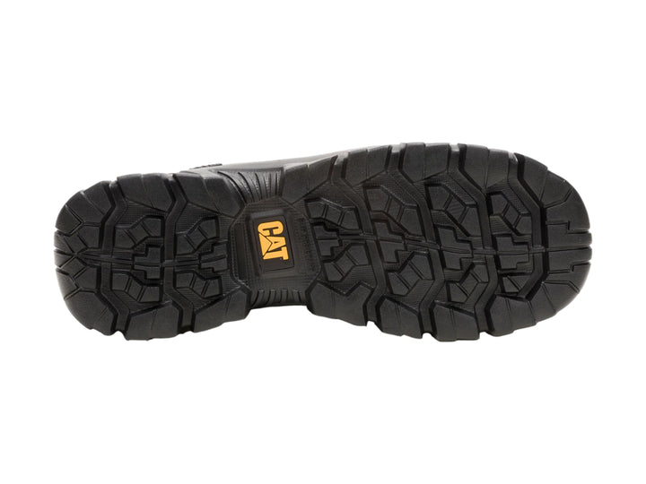 Zapato deportivo Caterpillar color negro con suela robusta y tejido de malla.
