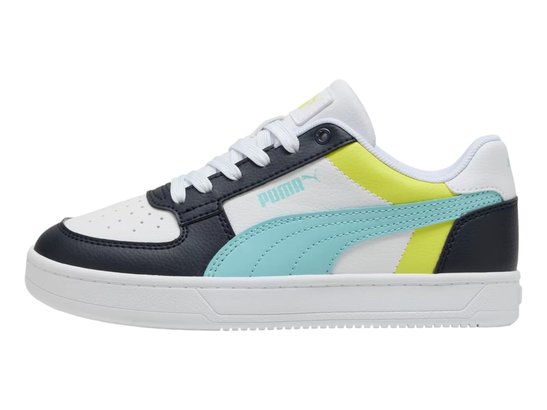 Tenis PUMA Caven 2.0 Block Blanco y Azul para Niño