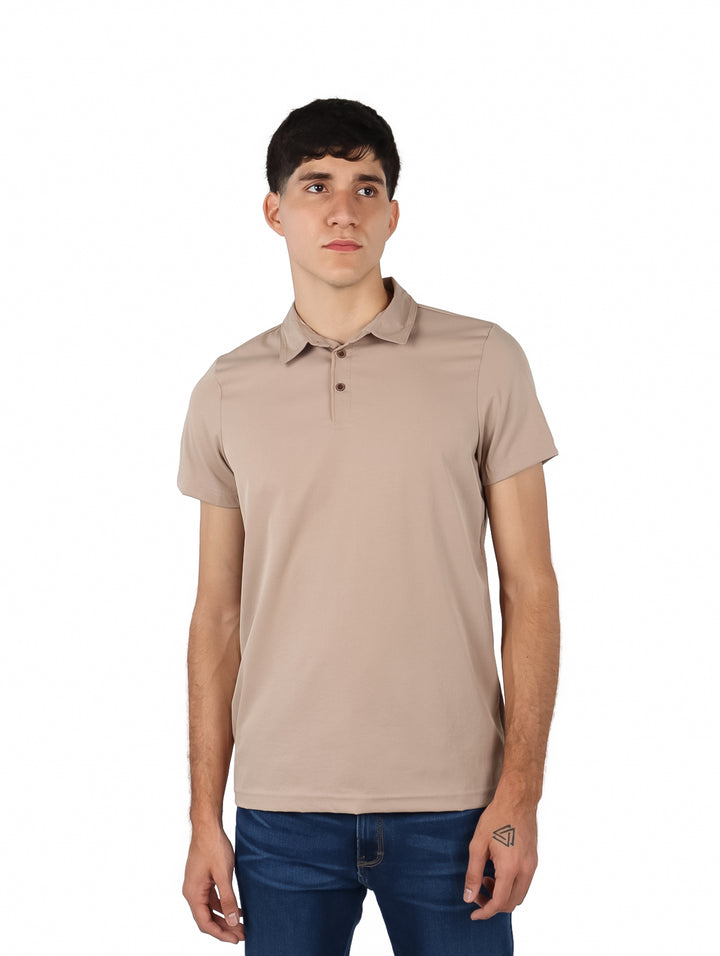 Playera Polo G.American Color Khaki para Hombre
