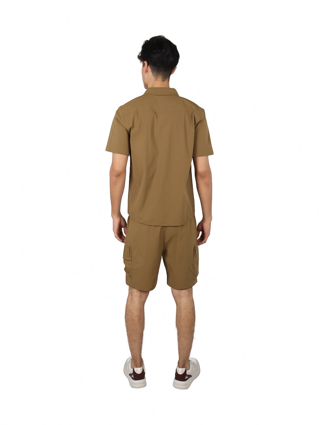 Conjunto Camisa y Short Cargo Giovanni Gali Camel para Hombre