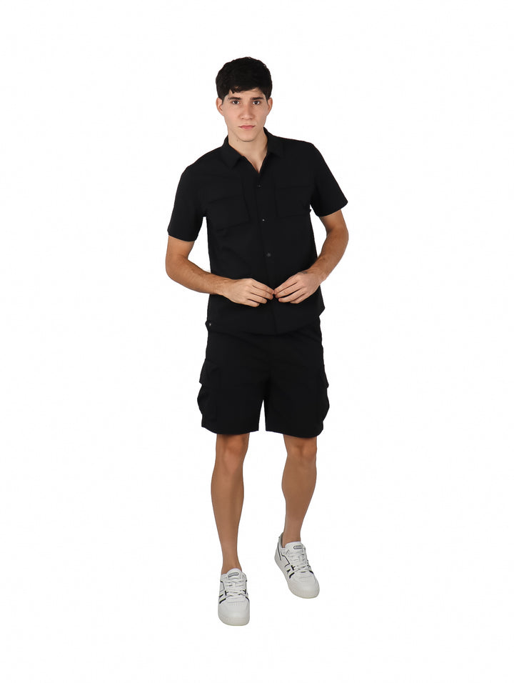 Conjunto Camisa y Short Cargo Giovanni Gali Negro para Mujer