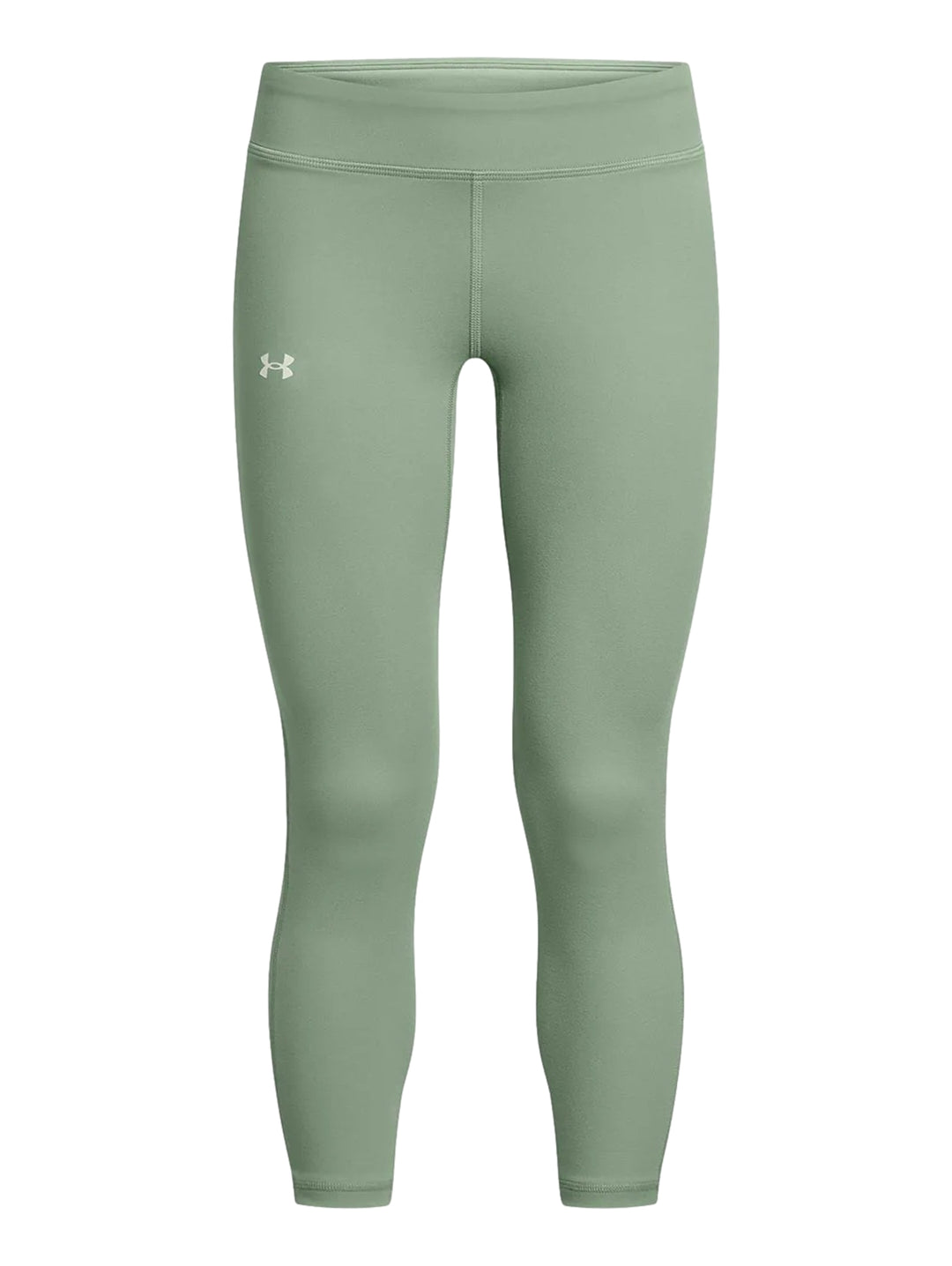 Leggings deportivos Under Armour de color verde, ajustados y con corte al tobillo.