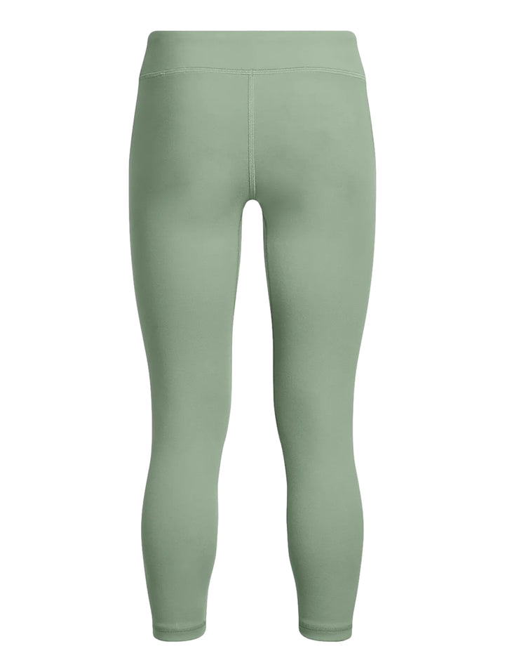 Leggings deportivos Under Armour de color verde, ajustados y con corte al tobillo.