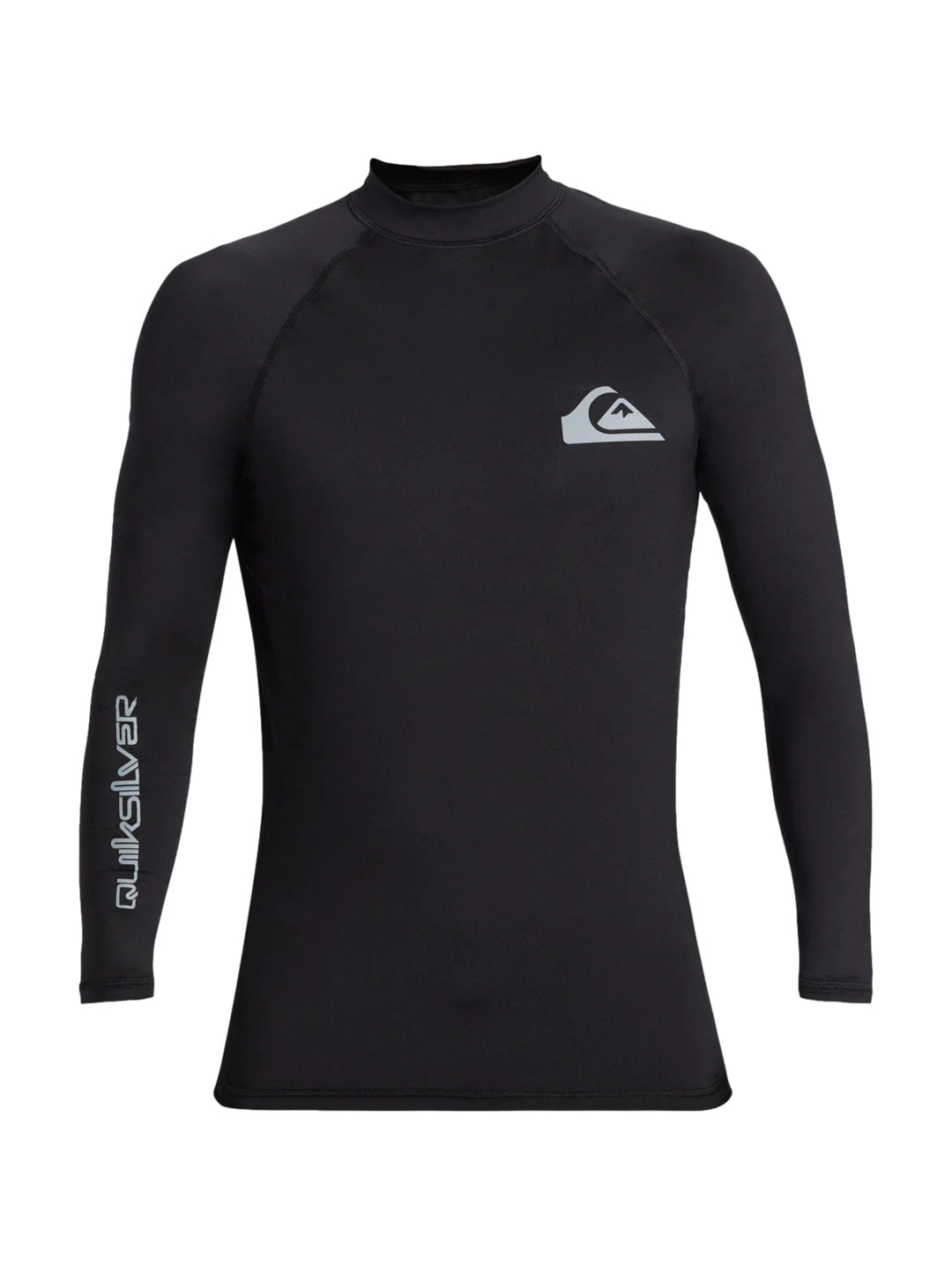 Hombre usando playera deportiva de manga larga color negro marca Quiksilver.