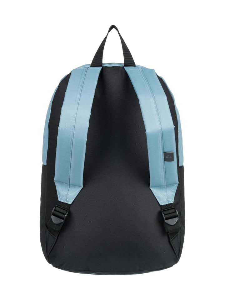 Mochila Quiksilver bicolor en color gris cadete y negro con logotipo blanco frontal.