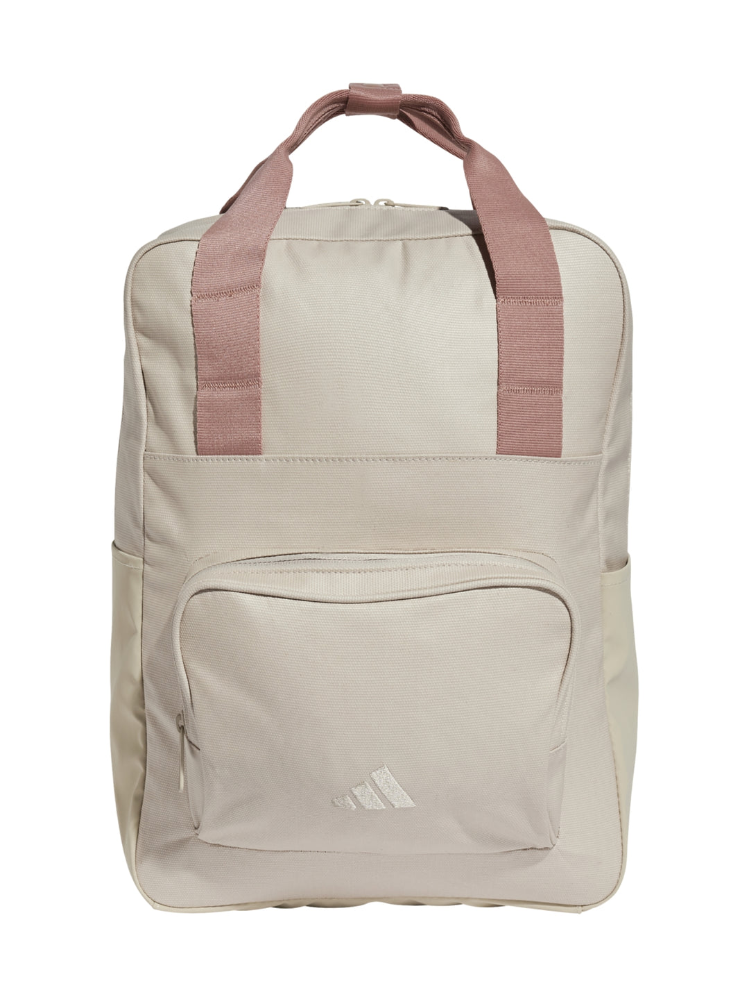 Mochila Adidas Classic Prime en color beige con correas y asa en tono warm clay.