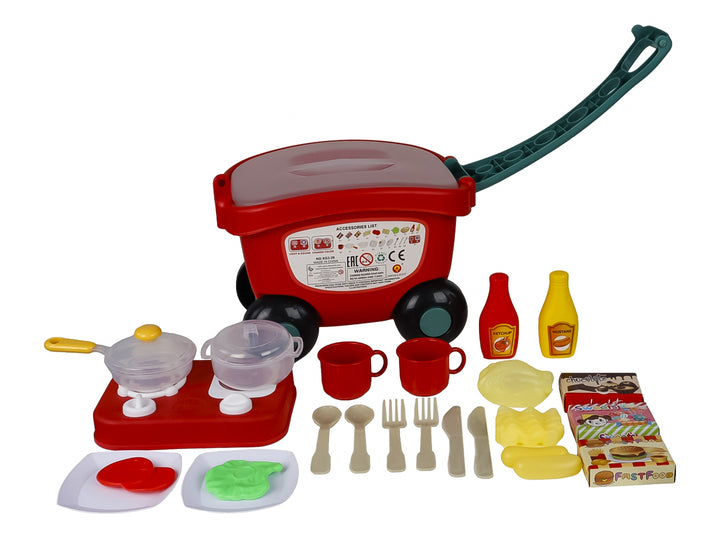 Carrito de Cocina Kelder Toys Rojo para Nino y Nina