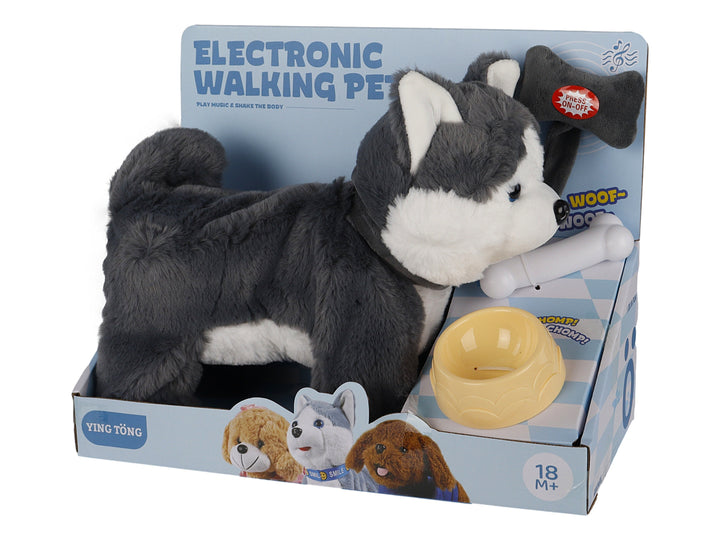 Peluche Mascota Inteligente Kelder Toys Gris y Blanco Unisex