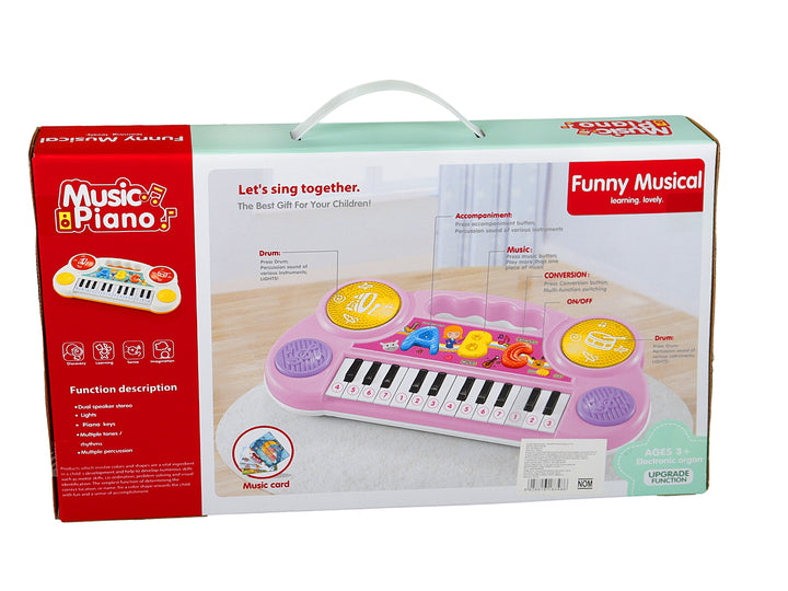Piano Didáctico Kelder Toys Rosa y Blanco para Niña