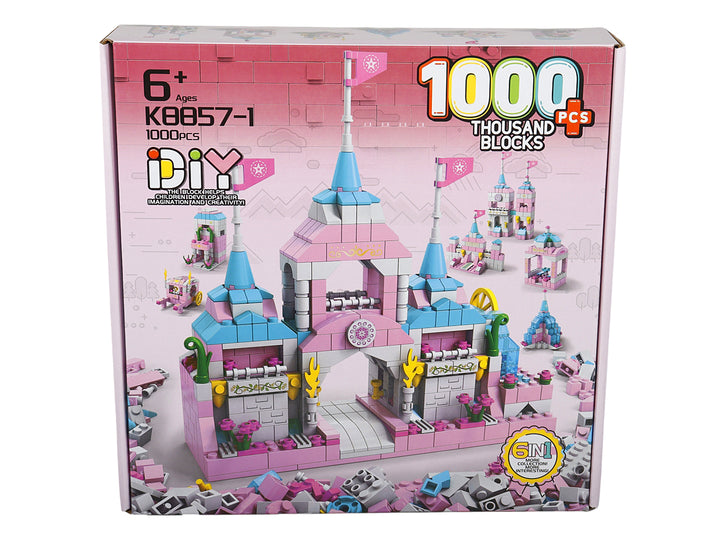 Kelder Toys Castillo de Bloques Rosa y Azul Unisex
