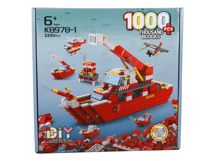 Kelder Toys Barco de Bloques Rojo para Nino