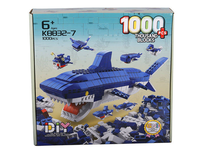 Kelder Toys Tiburón de Bloques Azul para Nino