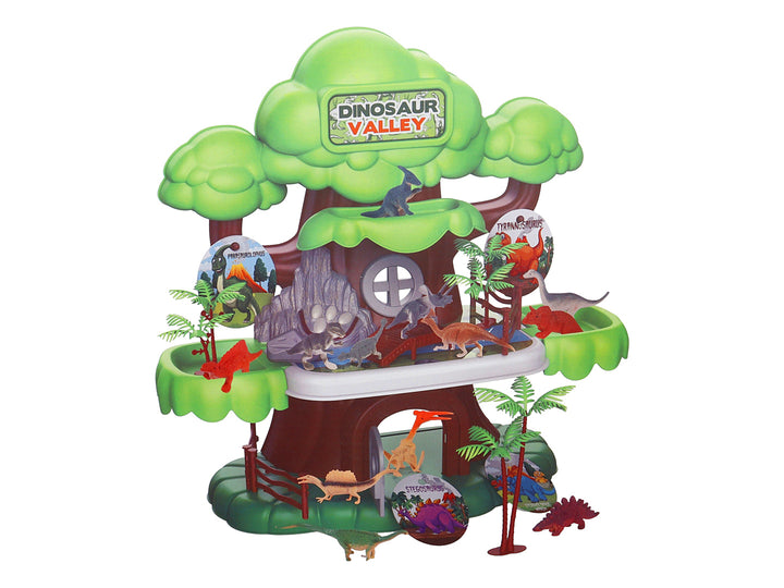 Kelder Toys Casa del Árbol de Dinosaurio Verde/Café para Nino