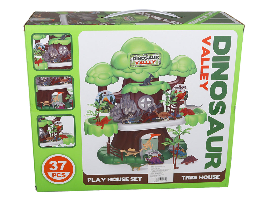 Kelder Toys Casa del Árbol de Dinosaurio Verde/Café para Nino