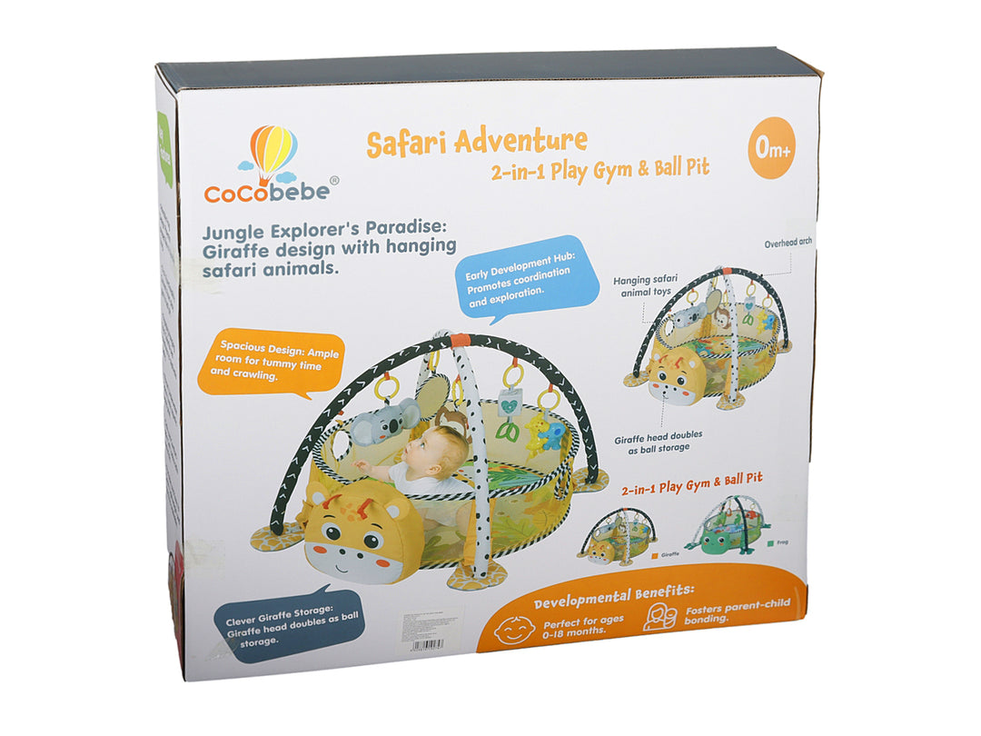 Kelder Toys Piscina de Pelotas y Soporte Jirafa Naranja/Amarillo para Bebe