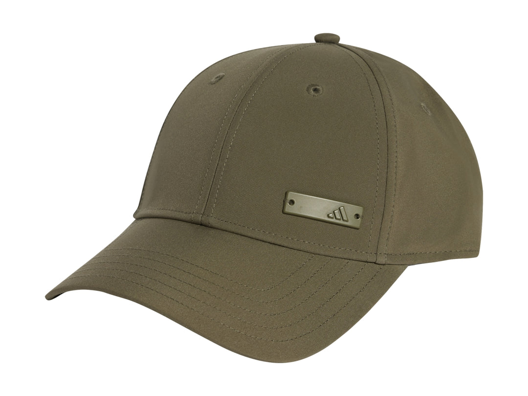 Gorra de béisbol Adidas en color verde oliva con logotipo frontal en relieve y visera curva.