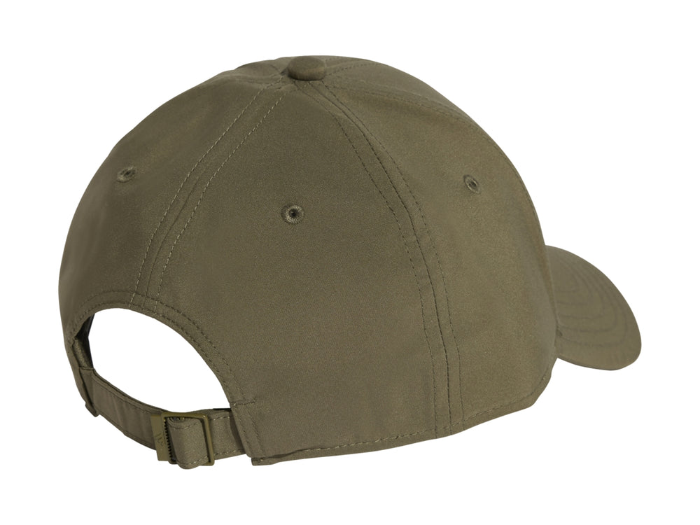 Gorra de béisbol Adidas en color verde oliva con logotipo frontal en relieve y visera curva.