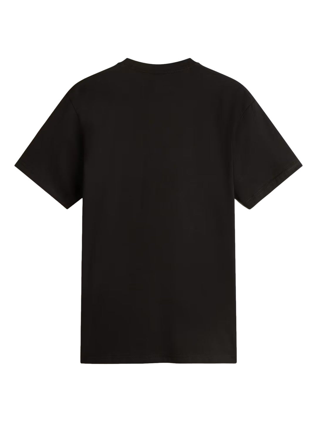 Hombre vistiendo una camiseta negra de manga corta con logo de VANS en el pecho.