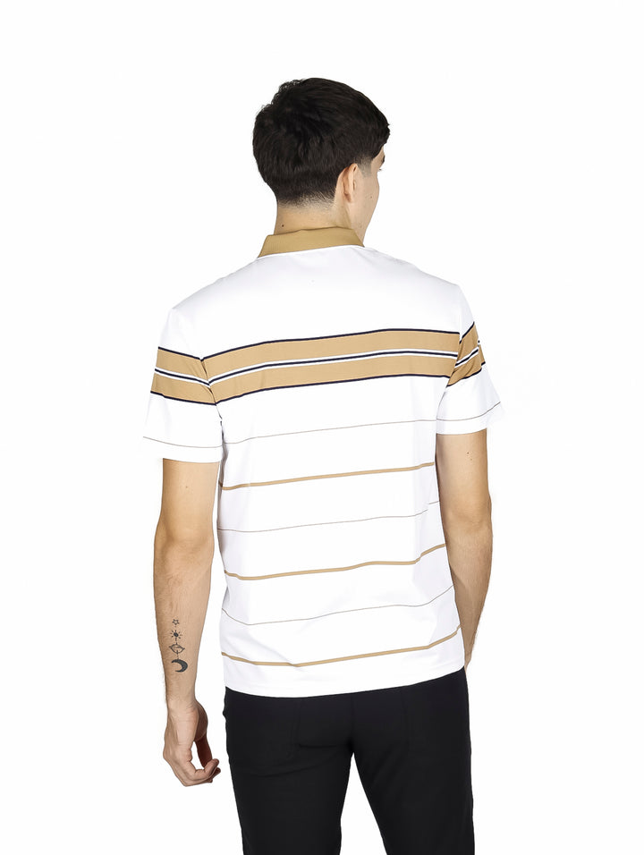 Playera Polo ATOK Color Block Blanco para Hombre