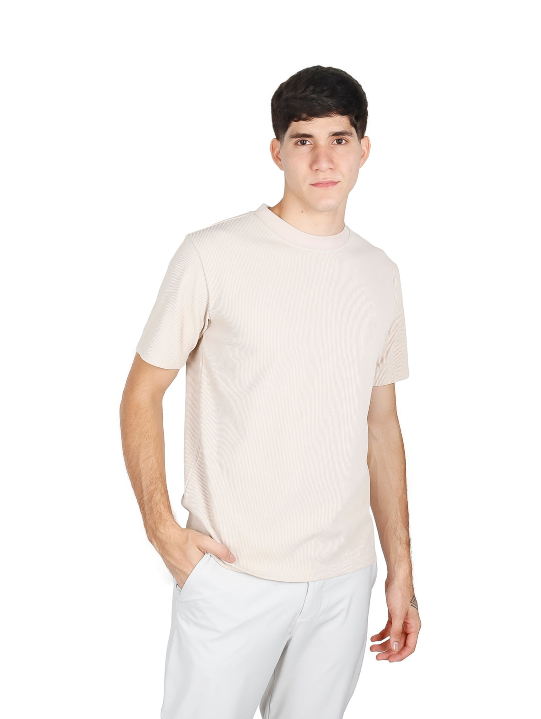 Playera Básica ATOK Cuello Redondo Khaki para Hombre