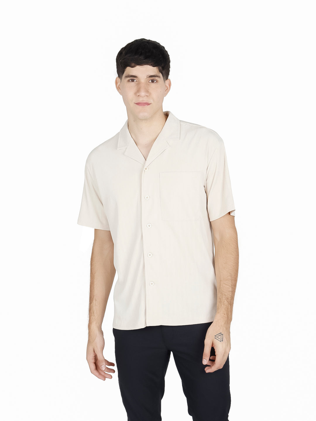 Camisa ATOK Manga Corta Color Khaki para Hombre