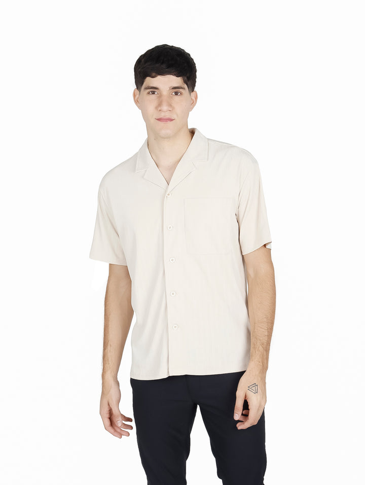 Camisa ATOK Manga Corta Color Khaki para Hombre