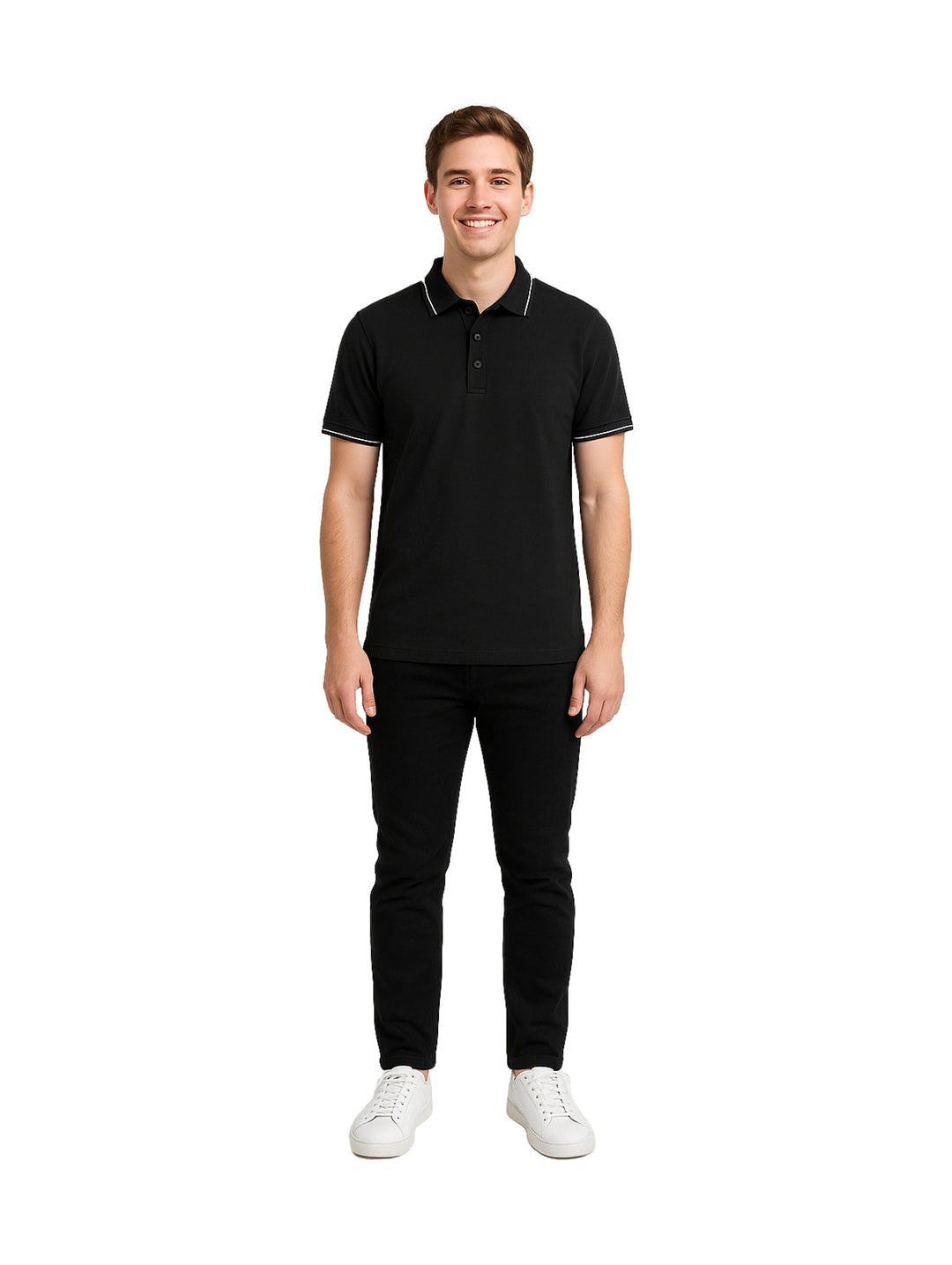 Playera Polo G.AMERICAN Negro para Hombre