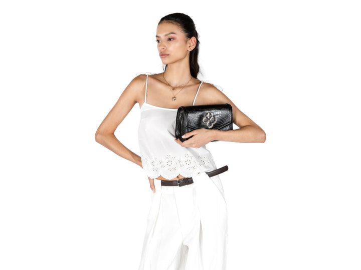 Bolso Jaime Ibiza Croco Negro para Mujer