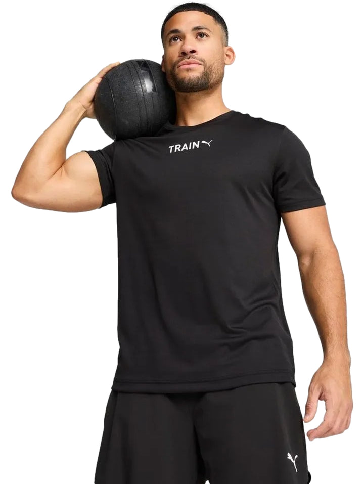 Playera Puma Graphics Training Vertical Logo Negro para Hombre