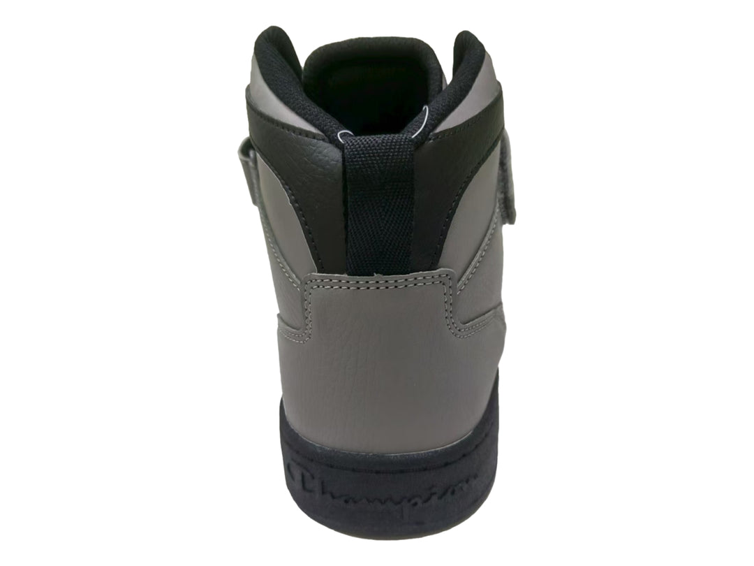 Tenis Champion Arena Power color gris con suela negra y correa ajustable para hombre.
