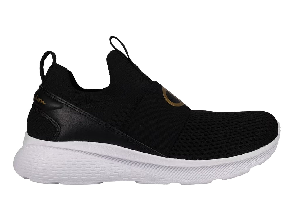 Tenis Champion Brisk Racer Negro con Oro para Mujer