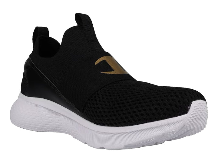 Tenis Champion Brisk Racer Negro con Oro para Mujer